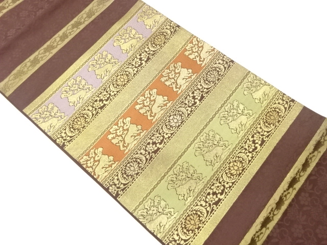 JAPANESE FUKURO OBI / WOVEN FLOWER ARABESQUE